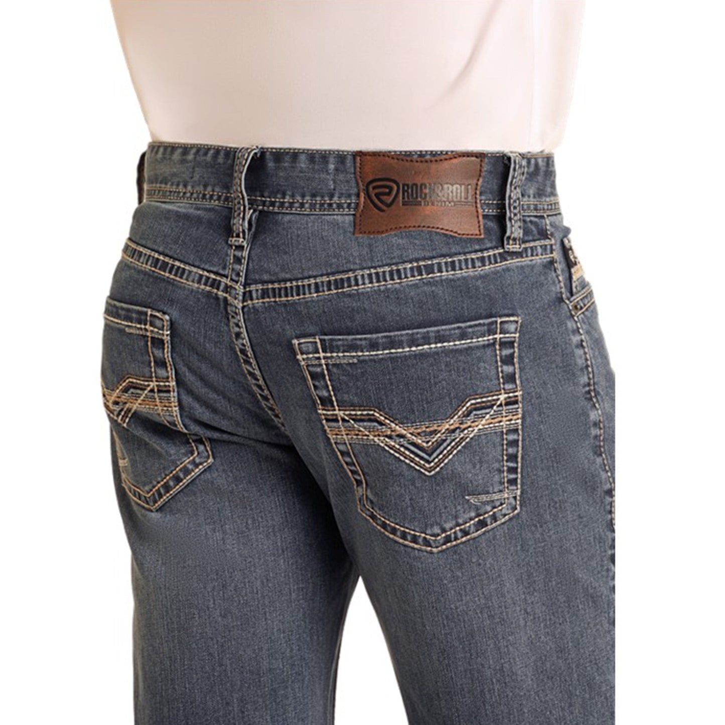 Rock & Roll Men's Medium Double Barrel Straight Leg Jean